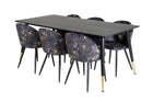 Venture Home Dipp & Velvet Rektangulära Matbord 180 x 90 Svart + Matstolar 2-pack Svart