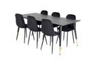 Venture Home Dipp & Polar Rektangulära Matbord 180 x 90 Svart + Matstolar 2-pack Svart