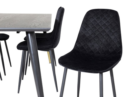 Venture Home Dipp & Polar Rektangulära Matbord 180 x 90 Svart + Matstolar 2-pack Svart