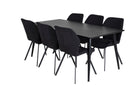 Venture Home Gemma & Dipp Matstolar 2-pack Svart + Rektangulära Matbord 180 x 90 Svart