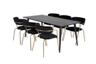 Venture Home Arrow & Dipp Matstolar 2-pack Svart + Rektangulära Matbord 180 x 90 Svart