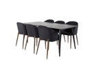 Venture Home Arch & Dipp Matstolar 2-pack Svart + Rektangulära Matbord 180 x 90 Svart