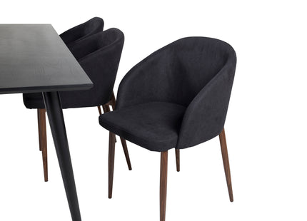 Venture Home Arch & Dipp Matstolar 2-pack Svart + Rektangulära Matbord 180 x 90 Svart