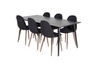 Venture Home Dipp & Polar Rektangulära Matbord 180 x 90 Svart + Matstolar 2-pack Svart