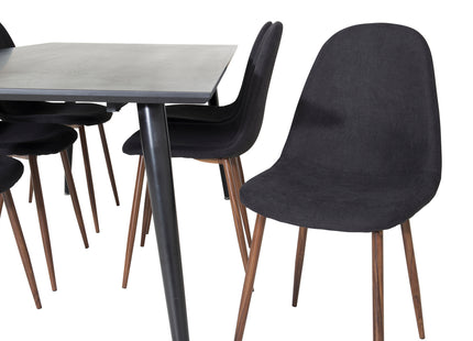 Venture Home Dipp & Polar Rektangulära Matbord 180 x 90 Svart + Matstolar 2-pack Svart