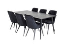 Venture Home Dipp & Velvet Deluxe Rektangulära Matbord 180 x 90 Svart + Matstolar 2-pack Svart