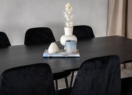 Venture Home Dipp & Polar Rektangulära Matbord 180 x 90 Svart + Matstolar 2-pack Svart