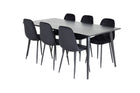 Venture Home Dipp & Polar Rektangulära Matbord 180 x 90 Svart + Matstolar 2-pack Svart