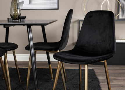 Venture Home Dipp & Polar Rektangulära Matbord 120 x 85 Svart + Matstolar 2-pack Svart