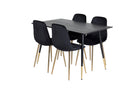 Venture Home Dipp & Polar Rektangulära Matbord 120 x 85 Svart + Matstolar 2-pack Svart
