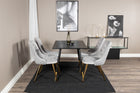 Venture Home Dipp & Velvet Deluxe Rektangulära Matbord 120 x 85 Svart + Matstolar 2-pack Grå