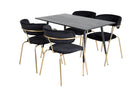 Venture Home Arrow & Dipp Matstolar 2-pack Svart + Rektangulära Matbord 120 x 85 Svart