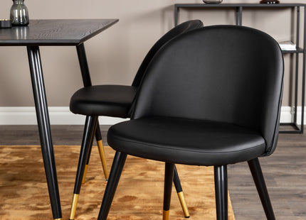 Venture Home Dipp & Velvet Rektangulära Matbord 120 x 85 Svart + Matstolar 2-pack Svart