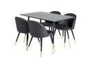 Venture Home Dipp & Velvet Rektangulära Matbord 120 x 85 Svart + Matstolar 2-pack Svart