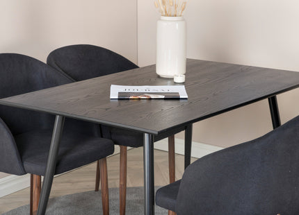 Venture Home Arch & Dipp Matstolar 2-pack Svart + Rektangulära Matbord 120 x 85 Svart