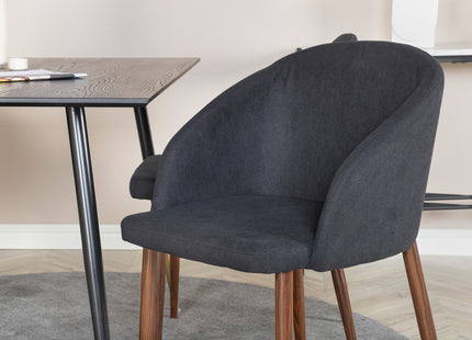 Venture Home Arch & Dipp Matstolar 2-pack Svart + Rektangulära Matbord 120 x 85 Svart