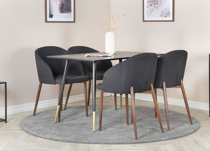 Venture Home Arch & Dipp Matstolar 2-pack Svart + Rektangulära Matbord 120 x 85 Svart