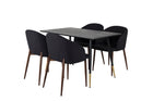 Venture Home Arch & Dipp Matstolar 2-pack Svart + Rektangulära Matbord 120 x 85 Svart