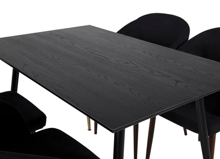 Venture Home Arch & Dipp Matstolar 2-pack Svart + Rektangulära Matbord 120 x 85 Svart