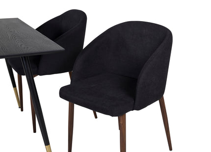 Venture Home Arch & Dipp Matstolar 2-pack Svart + Rektangulära Matbord 120 x 85 Svart