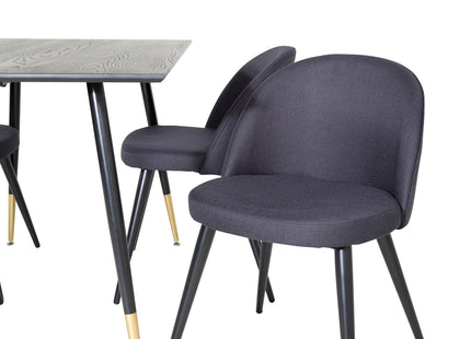 Venture Home Dipp & Velvet Rektangulära Matbord 120 x 85 Svart + Matstolar 2-pack Svart