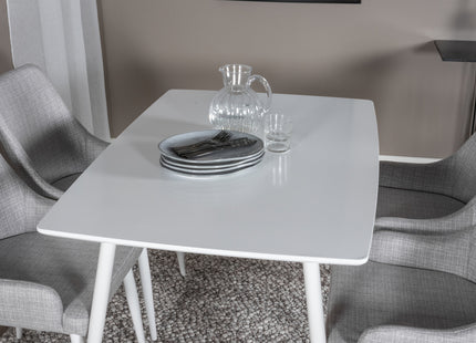 Venture Home Plaza & Polar Matstolar 2-pack Grå + Rektangulära Matbord 120 x 75 Vit