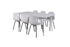 Venture Home Arctic & Polar Matstolar 2-pack Vit + Rektangulära Matbord 180 x 90 Vit
