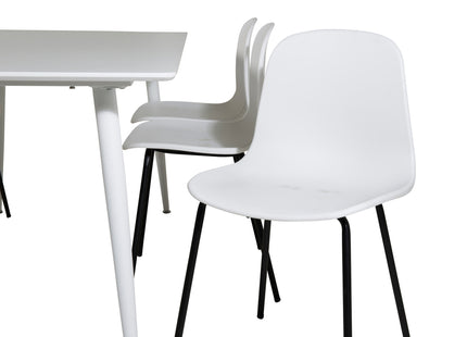 Venture Home Arctic & Polar Matstolar 2-pack Vit + Rektangulära Matbord 180 x 90 Vit