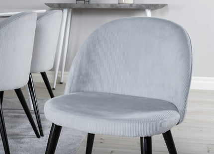 Venture Home Polar & Velvet Rektangulära Matbord 180 x 90 Vit + Matstolar 2-pack Ljusgrå