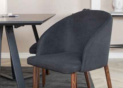 Venture Home Arch & Marina Matstolar 2-pack Svart + Rektangulära Matbord 180 x 90 Svart