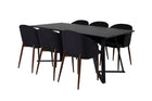 Venture Home Arch & Marina Matstolar 2-pack Svart + Rektangulära Matbord 180 x 90 Svart