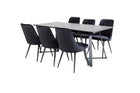 Venture Home Marina & Velvet Deluxe Rektangulära Matbord 180 x 90 Svart + Matstolar 2-pack Svart