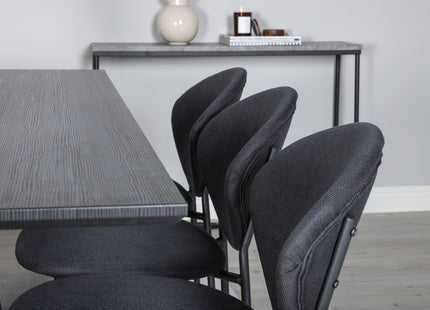 Venture Home Vault & Marina Matstolar 2-pack Svart + Rektangulära Matbord 180 x 90 Svart