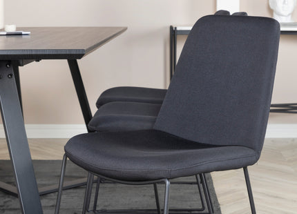 Venture Home Muce & Marina Matstolar 2-pack Svart + Rektangulära Matbord 180 x 90 Svart