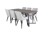 Venture Home Plaza & Marina Matstolar 2-pack Grå + Rektangulära Matbord 180 x 90 Nature
