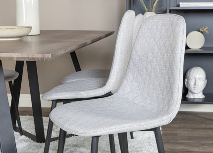 Venture Home Polar & Marina Matstolar 2-pack Grå + Rektangulära Matbord 180 x 90 Nature