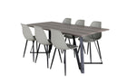 Venture Home Polar & Marina Matstolar 2-pack Grå + Rektangulära Matbord 180 x 90 Nature