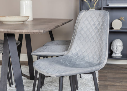 Venture Home Polar & Marina Matstolar 2-pack Grå + Rektangulära Matbord 180 x 90 Nature