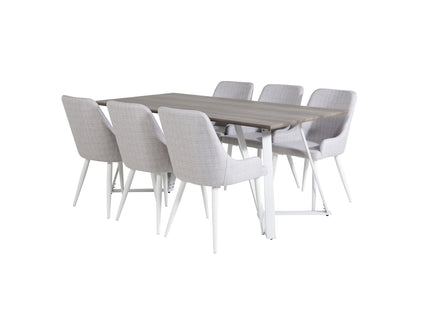 Venture Home Plaza & Marina Matstolar 2-pack Grå + Rektangulära Matbord 180 x 90 Grå