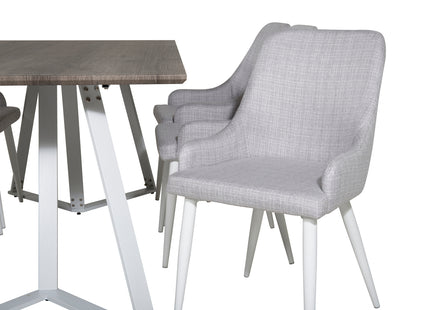 Venture Home Plaza & Marina Matstolar 2-pack Grå + Rektangulära Matbord 180 x 90 Grå