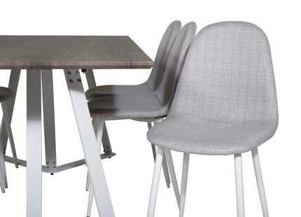 Venture Home Polar & Marina Matstolar 2-pack Grå + Rektangulära Matbord 180 x 90 Grå