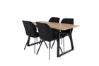 Venture Home Gemma & Inca Matstolar 2-pack Svart + Rektangulära Matbord 160 x 85 Valnöt
