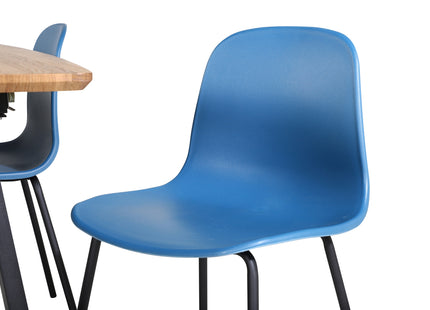Venture Home Arctic & Inca Matstolar 2-pack Blå + Rektangulära Matbord 160 x 85 Valnöt