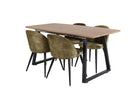 Venture Home Velvet & Inca Matstolar 2-pack Grön + Rektangulära Matbord 160 x 85 Valnöt