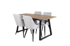 Venture Home Plaza & Inca Matstolar 2-pack Grå + Rektangulära Matbord 160 x 85 Valnöt
