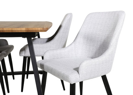 Venture Home Plaza & Inca Matstolar 2-pack Grå + Rektangulära Matbord 160 x 85 Valnöt
