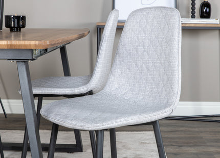 Venture Home Polar & Inca Matstolar 2-pack Grå + Rektangulära Matbord 160 x 85 Valnöt