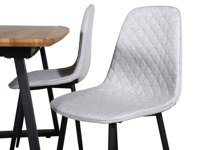 Venture Home Polar & Inca Matstolar 2-pack Grå + Rektangulära Matbord 160 x 85 Valnöt