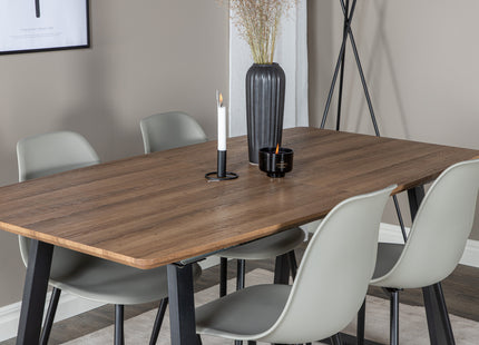 Venture Home Polar & Inca Matstolar 2-pack Grå + Rektangulära Matbord 160 x 85 Valnöt