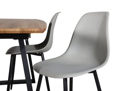 Venture Home Polar & Inca Matstolar 2-pack Grå + Rektangulära Matbord 160 x 85 Valnöt